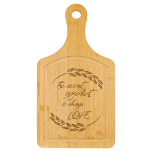 Cutting Board Paddle Shape with Drip - Laser Engraved Kitchen