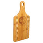 Paddle Shaped Cutting Board with Butcher Block Inlay - Laser Engraved Kitchen