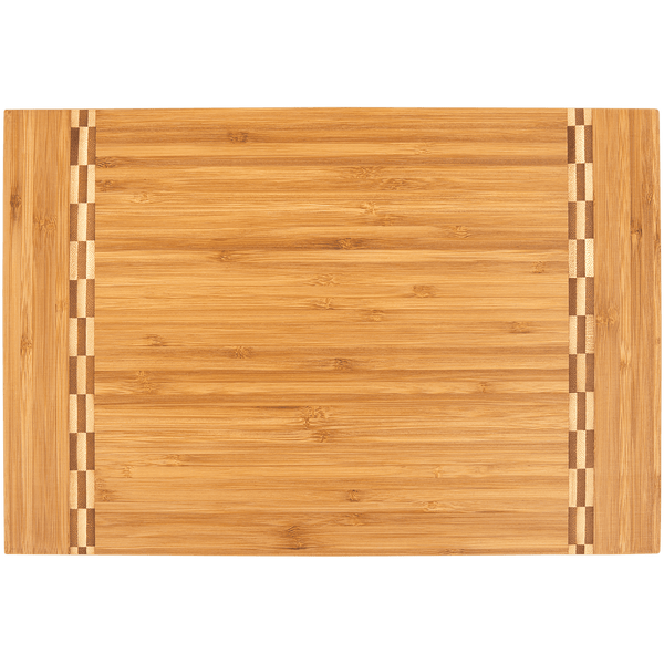 Cutting Board with Butcher Block Inlay - Laser Engraved Kitchen