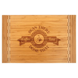 Cutting Board with Butcher Block Inlay - Laser Engraved Kitchen