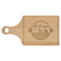 Maple Cutting Board Paddle Shape with Drip - Laser Engraved Kitchen