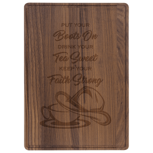 Walnut Cutting Board with Drip - Laser Engraved Kitchen