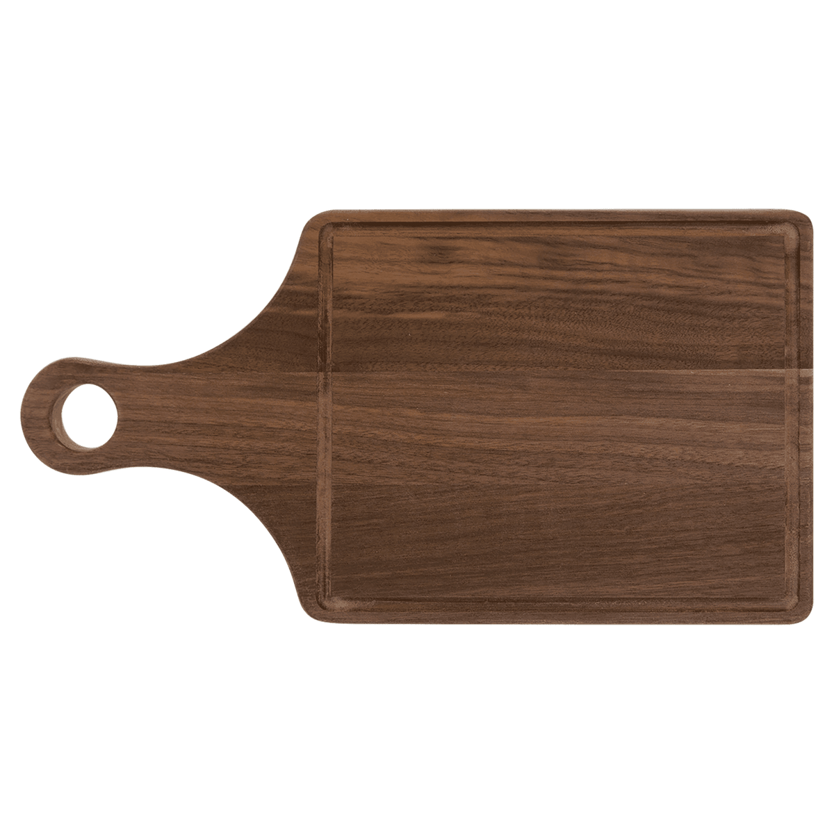 Walnut Cutting Board Paddle Shape with Drip - Laser Engraved Kitchen