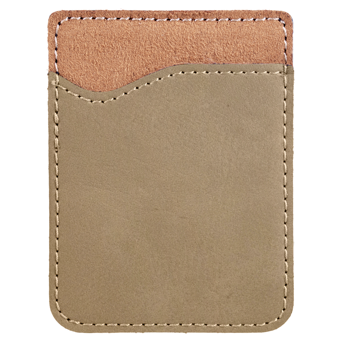 Light Brown with Black Engraving Leatherette Phone Wallet - Laser Engraved Leatherette