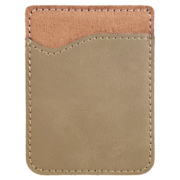 Light Brown with Black Engraving Leatherette Phone Wallet - Laser Engraved Leatherette
