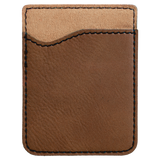 Dark Brown with Black Engraving Leatherette Phone Wallet - Laser Engraved Leatherette