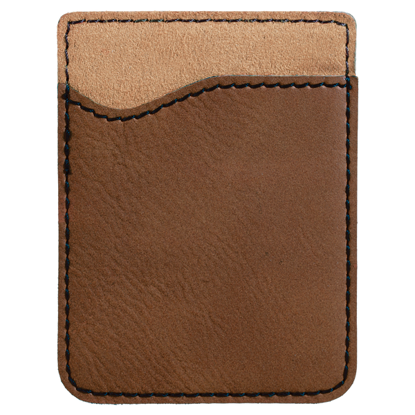 Dark Brown with Black Engraving Leatherette Phone Wallet - Laser Engraved Leatherette