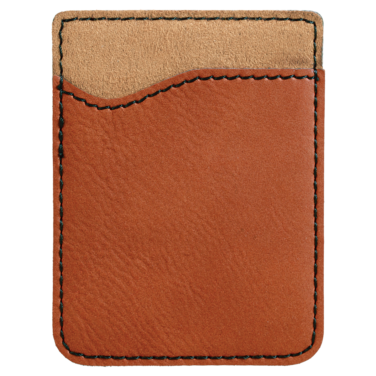 Rawhide with Black Engraving Leatherette Phone Wallet - Laser Engraved Leatherette