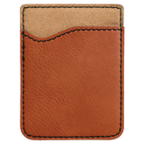 Rawhide with Black Engraving Leatherette Phone Wallet - Laser Engraved Leatherette
