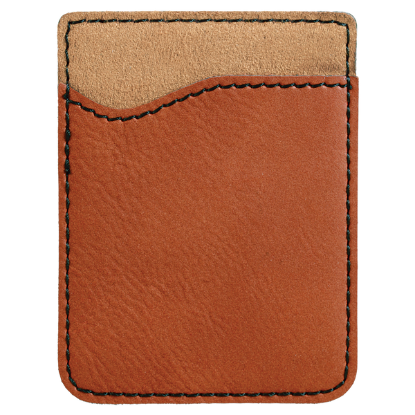 Rawhide with Black Engraving Leatherette Phone Wallet - Laser Engraved Leatherette
