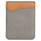 Gray with Black Engraving Leatherette Phone Wallet - Laser Engraved Leatherette