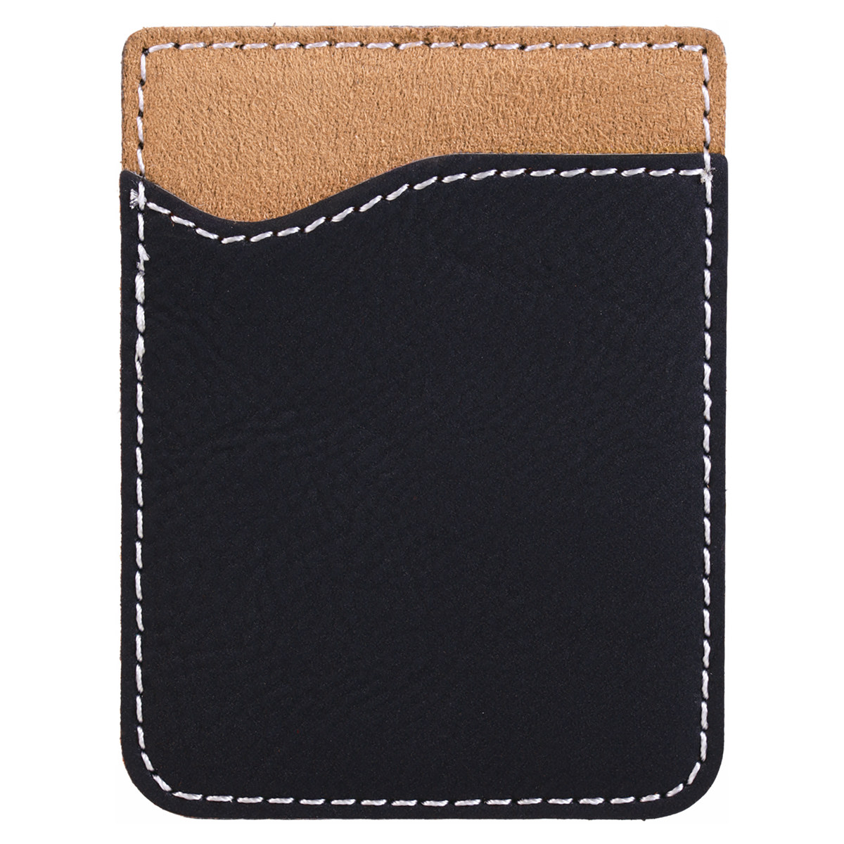Black with Silver Engraving Leatherette Phone Wallet - Laser Engraved Leatherette