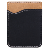 Black with Silver Engraving Leatherette Phone Wallet - Laser Engraved Leatherette