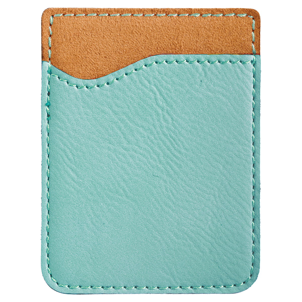 Teal with Black Engraving Leatherette Phone Wallet - Laser Engraved Leatherette