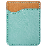 Teal with Black Engraving Leatherette Phone Wallet - Laser Engraved Leatherette