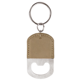 Light Brown with Black Engraving Bottle Opener Keychain - Laser Engraved Drinkware
