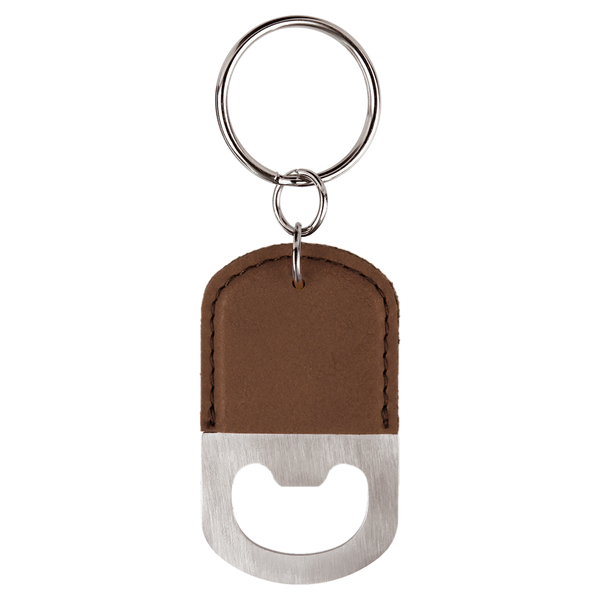 Dark Brown with Black Engraving Bottle Opener Keychain - Laser Engraved Drinkware
