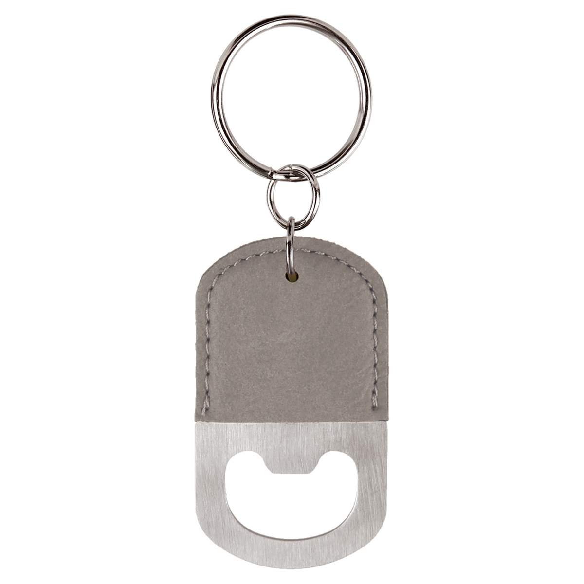 Gray with Black Engraving Bottle Opener Keychain - Laser Engraved Drinkware