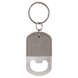 Gray with Black Engraving Bottle Opener Keychain - Laser Engraved Drinkware