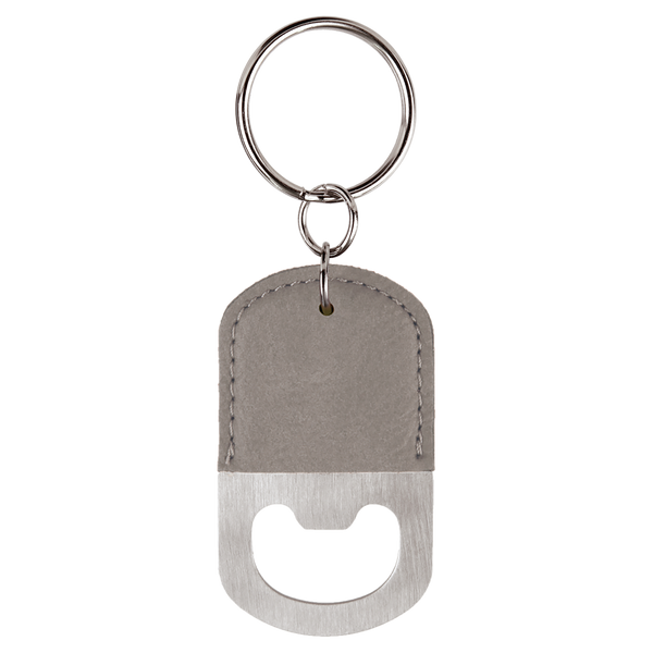 Gray with Black Engraving Bottle Opener Keychain - Laser Engraved Drinkware