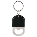 Black with Silver Engraving Bottle Opener Keychain - Laser Engraved Drinkware