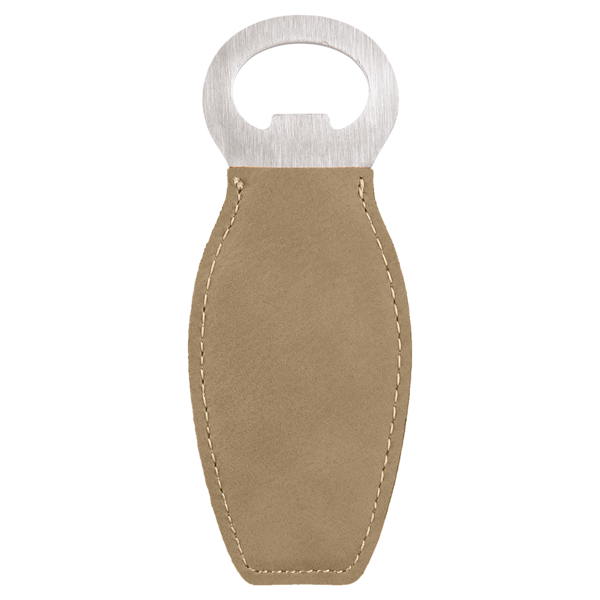 Light Brown with Black Engraving Magnetic Bottle Opener - Laser Engraved Drinkware