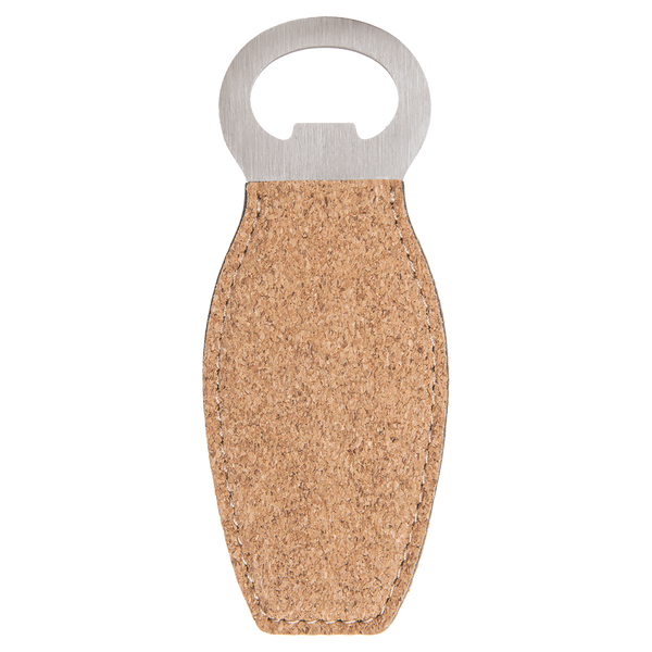 Cork with Black Engraving Magnetic Bottle Opener - Laser Engraved Drinkware