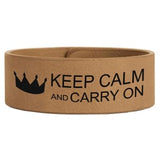 Light Brown with Black Engraving Cuff Bracelet - Laser Engraved Leatherette