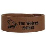 Dark Brown with Black Engraving Cuff Bracelet - Laser Engraved Leatherette