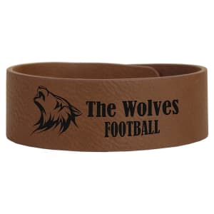 Dark Brown with Black Engraving Cuff Bracelet - Laser Engraved Leatherette