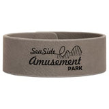 Gray with Black Engraving Cuff Bracelet - Laser Engraved Leatherette