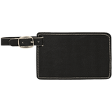 Black with Silver Engraving Luggage Tag - Laser Engraved Leatherette