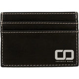 Black with Silver Engraving Wallet Clip - Laser Engraved Leatherette