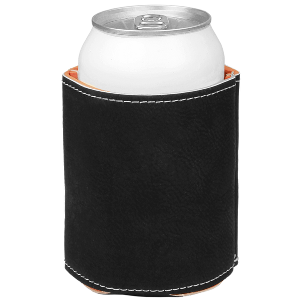 Black/Silver Beverage Holder - Laser Engraved Corporate Gift