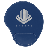 Blue with Silver Engraving Mouse Pad - Laser Engraved Leatherette