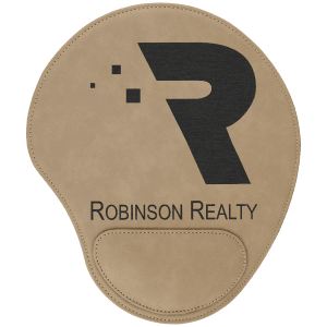 Light Brown with Black Engraving Mouse Pad - Laser Engraved Leatherette