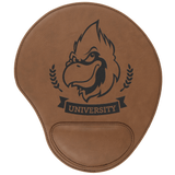 Dark Brown with Black Engraving Mouse Pad - Laser Engraved Leatherette