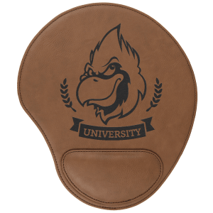 Dark Brown with Black Engraving Mouse Pad - Laser Engraved Leatherette