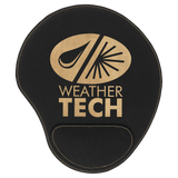 Black with Gold Engraving Mouse Pad - Laser Engraved Leatherette
