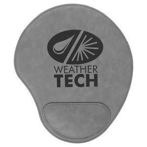 Gray with Black Engraving Mouse Pad - Laser Engraved Leatherette