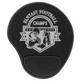 Black with Silver Engraving Mouse Pad - Laser Engraved Leatherette