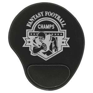 Black with Silver Engraving Mouse Pad - Laser Engraved Leatherette