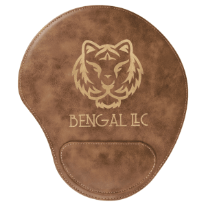 Rustic with Gold Engraving Mouse Pad - Laser Engraved Leatherette