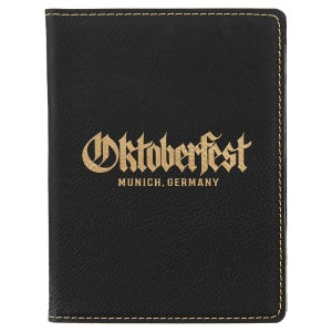 Black with Gold Engraving Passport Holder - Laser Engraved Leatherette
