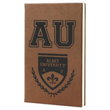 Dark Brown with Black Engraving Journal with Lined Notepad - Laser Engraved Leatherette