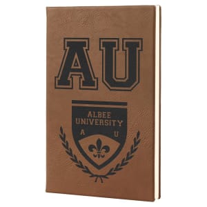 Dark Brown with Black Engraving Journal with Lined Notepad - Laser Engraved Leatherette