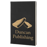 Black with Gold Engraving Journal with Lined Notepad - Laser Engraved Leatherette