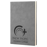Gray with Black Engraving Journal with Lined Notepad - Laser Engraved Leatherette