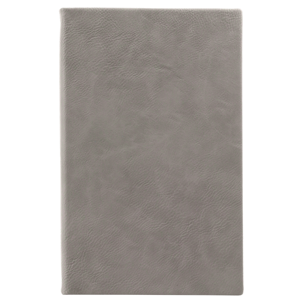 Gray with Black Engraving Journal with Lined Notepad - Laser Engraved Leatherette
