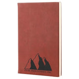 Rose with Black Engraving Journal with Lined Notepad - Laser Engraved Leatherette